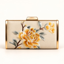 Peony Embroidered Evening Bag