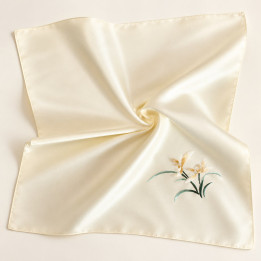 Orchid Embroidered Handkerchief
