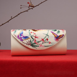 Embroidered Chain Clutch