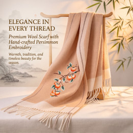 Persimmon Embroidered Shawl