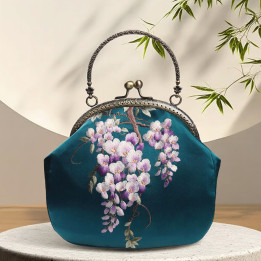 Embroidered Frame Handbag